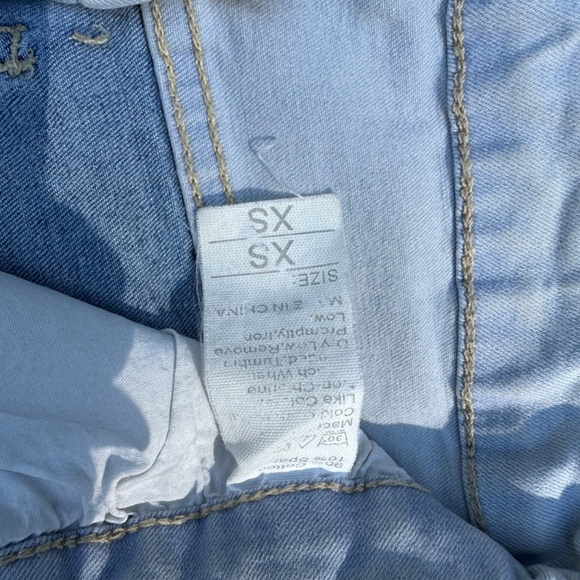 Two-Tone Denim High Rise Straight Leg Jeans Size XS (2) - Picture 3 of 7